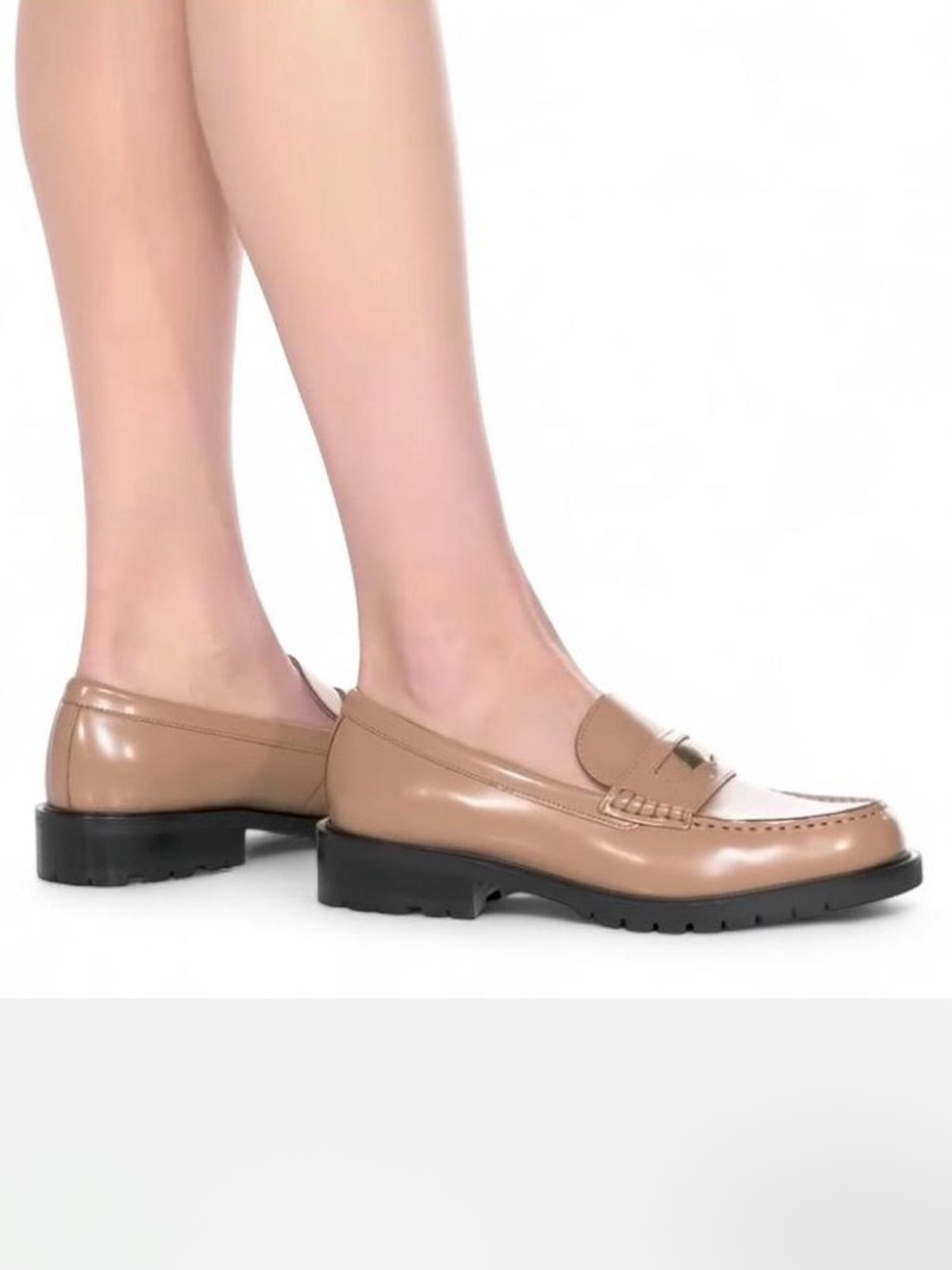 Free People Liv Classic Leather Loafer Camel Taupe Size EU 38.5 US 8 New in Box